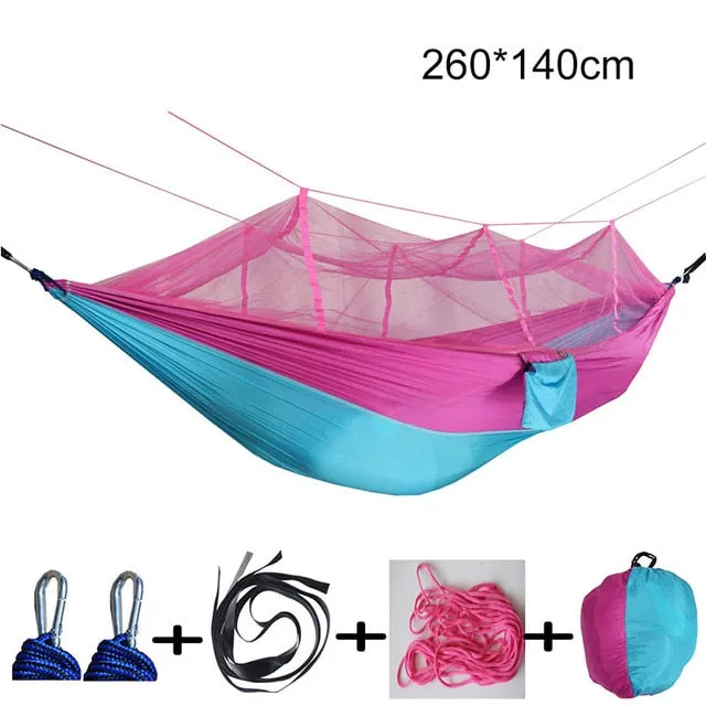 1-2 Person Portable Outdoor Camping Hammock with Mosquito Net