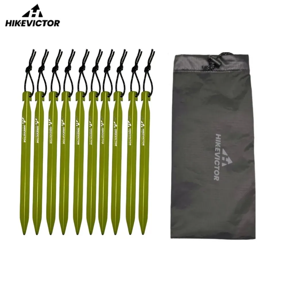 10 piquets de tente camping / bivouac en alliage d'aluminium léger Hikevictor -  17.5 cm