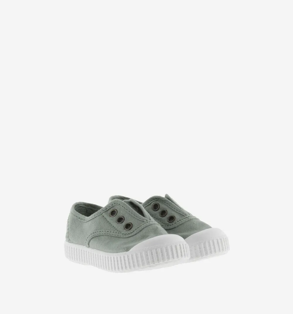 (106627) Children's canvas trainers with elastic - Jade