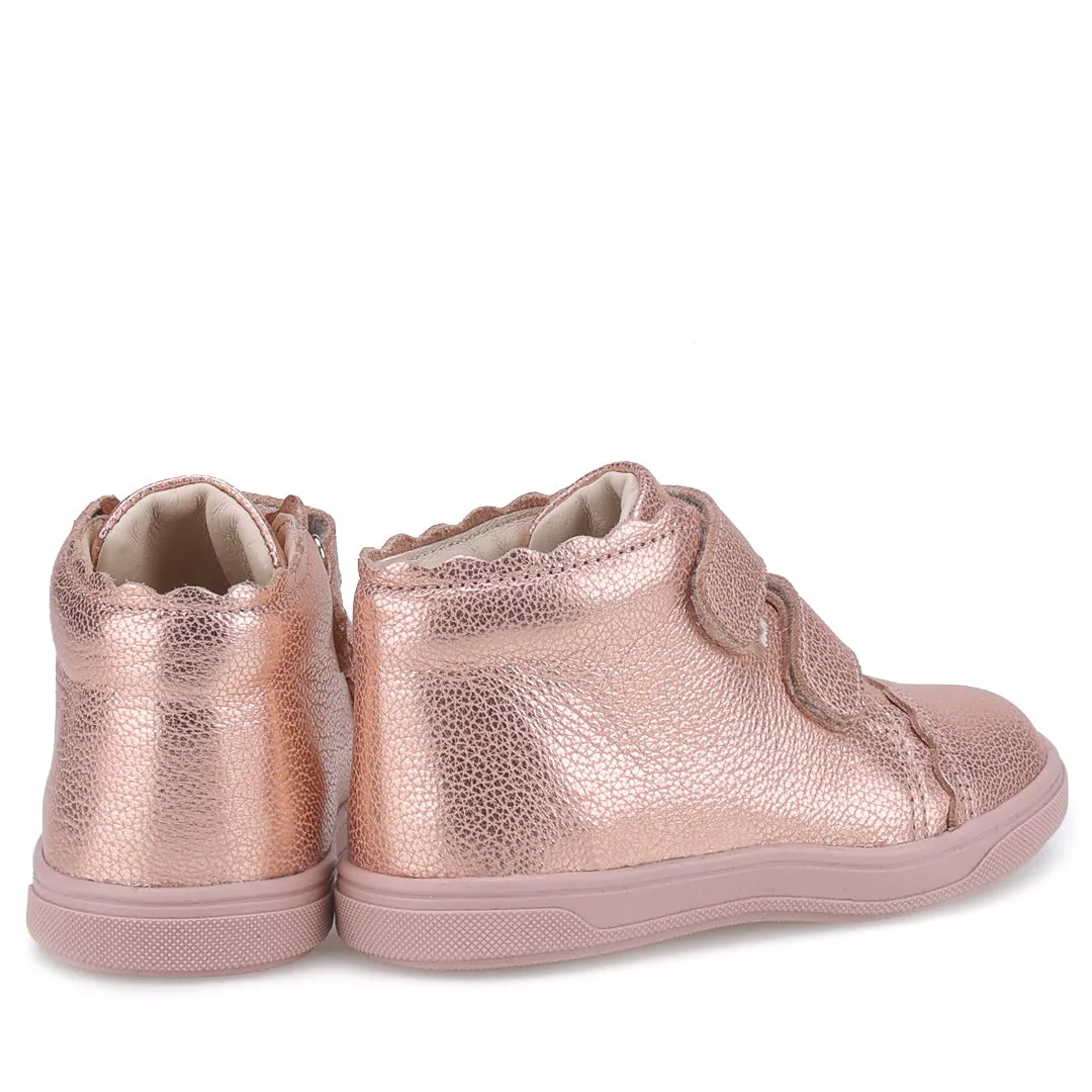 (2671-1) Emel shoes velcro trainers rose gold