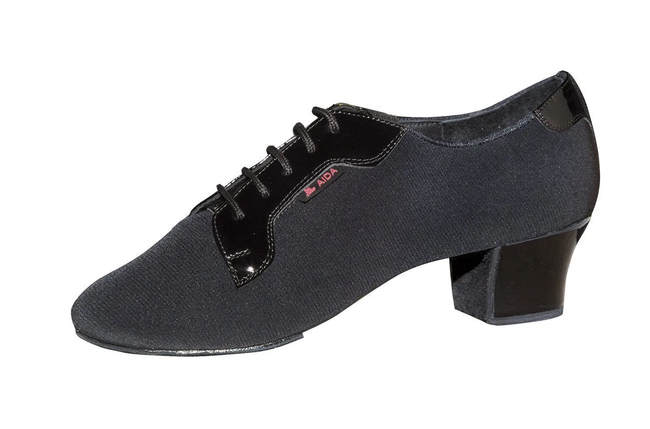 Aida Men's Competition Shoes Designed for Professional World Finalist Black Crepe with Patent Accent Smagin 136T in Stock