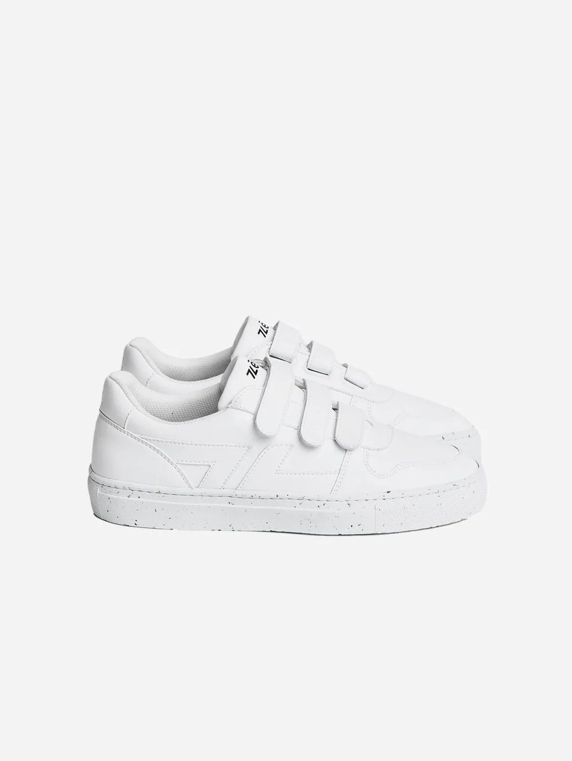 Alpha Vegan Leather Velcro Sneakers | White