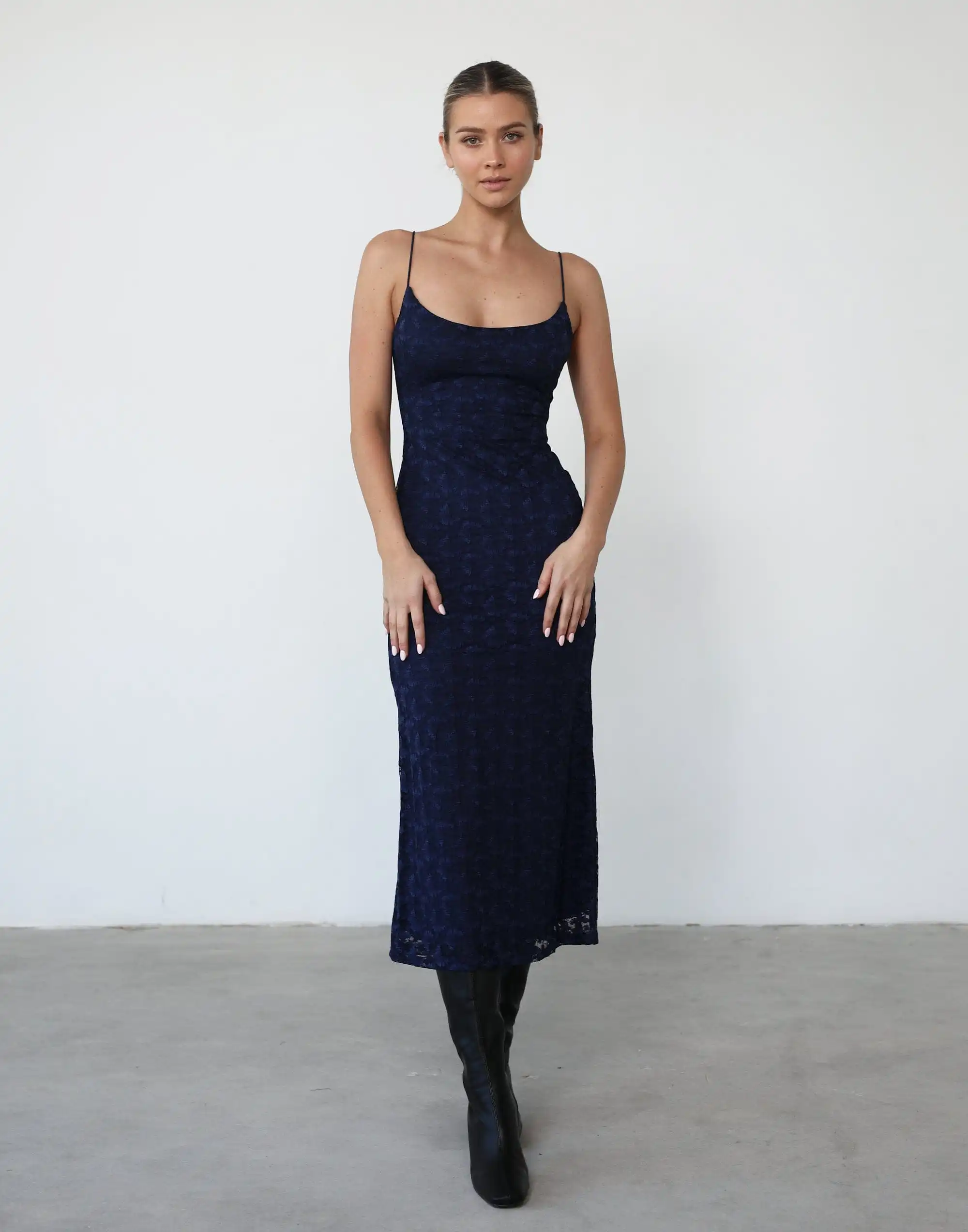 Araceli Midi Dress (Navy)