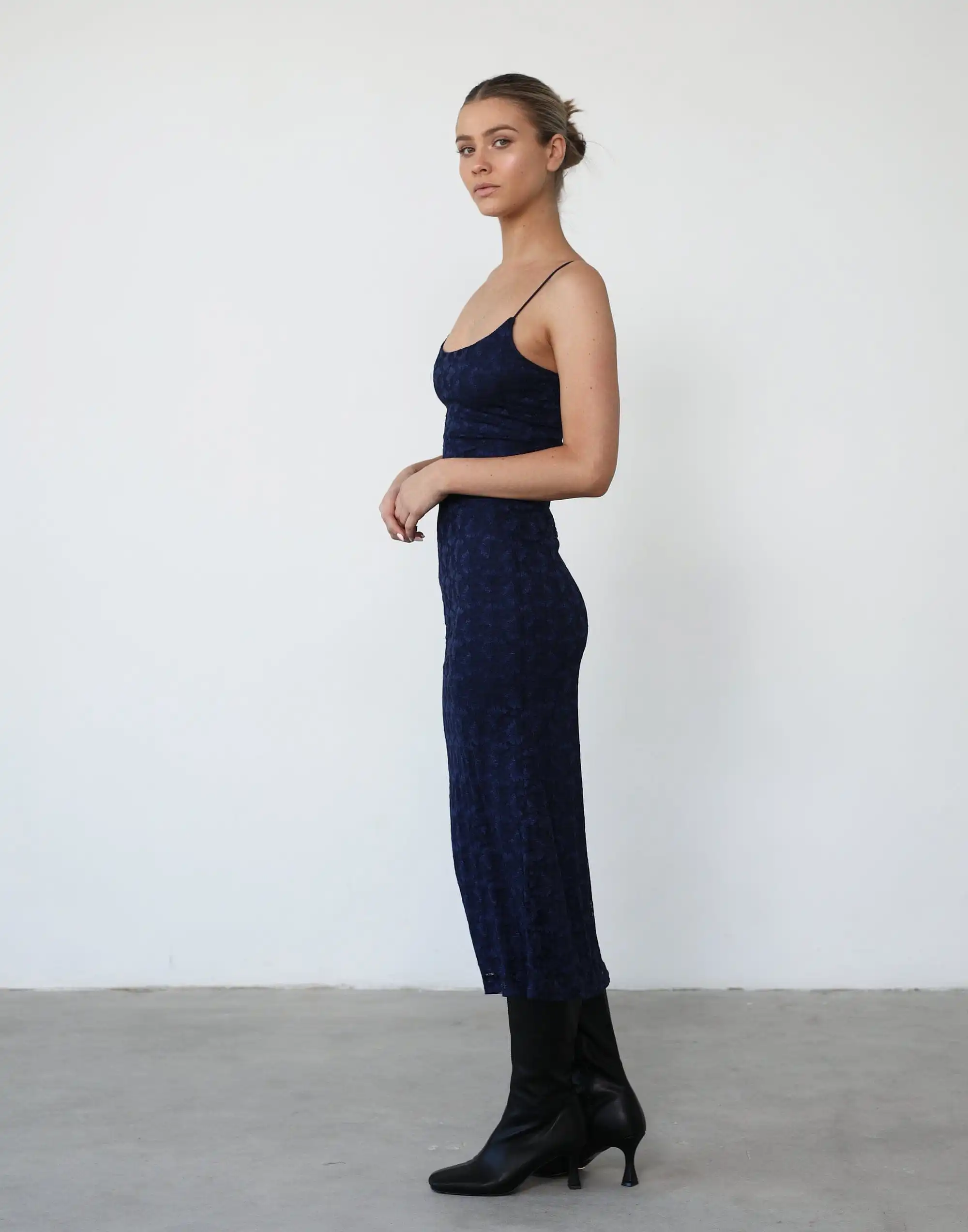 Araceli Midi Dress (Navy)