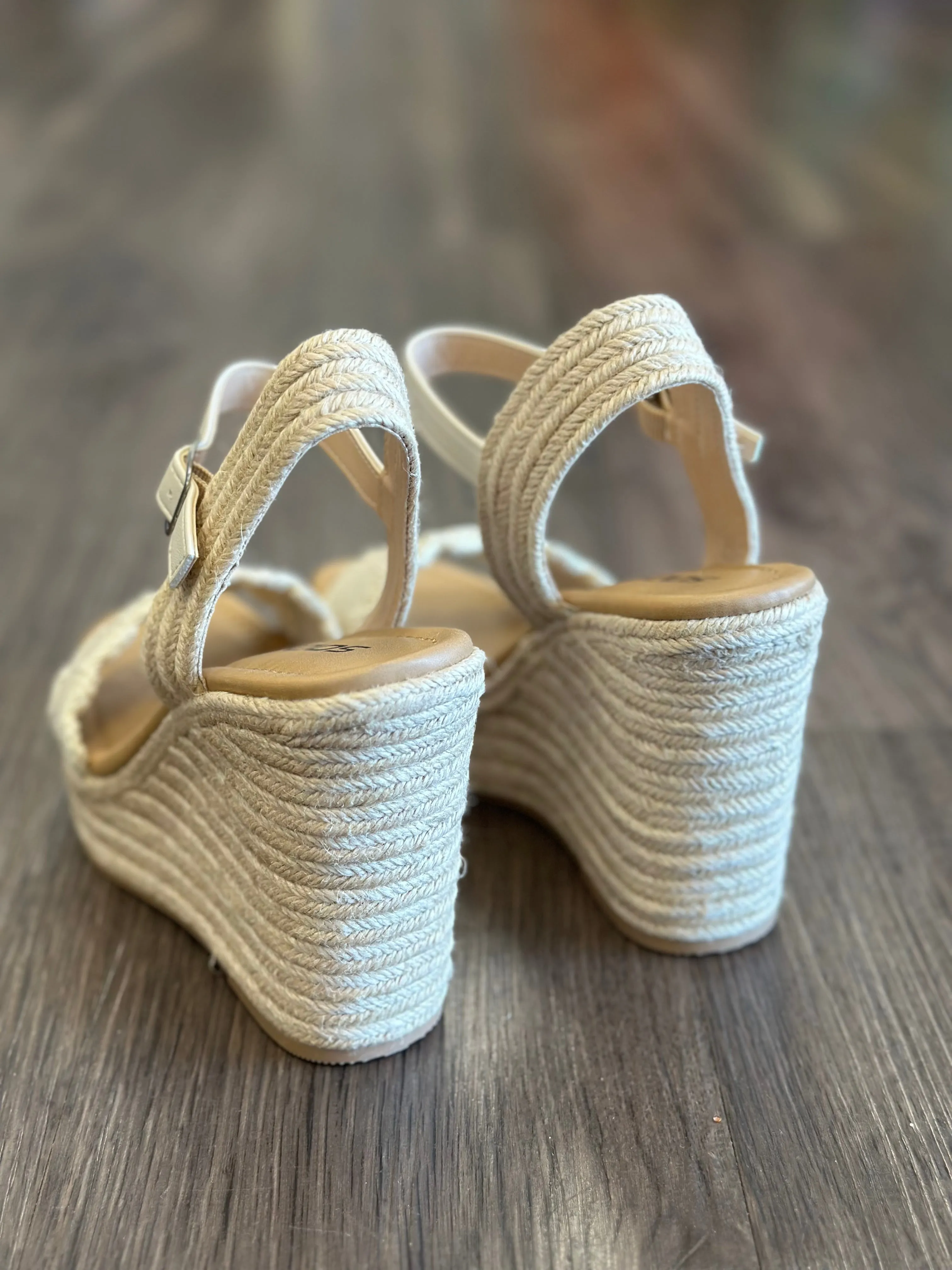 Ari Crochet Laced Edge Strap Espadrilles Wedge