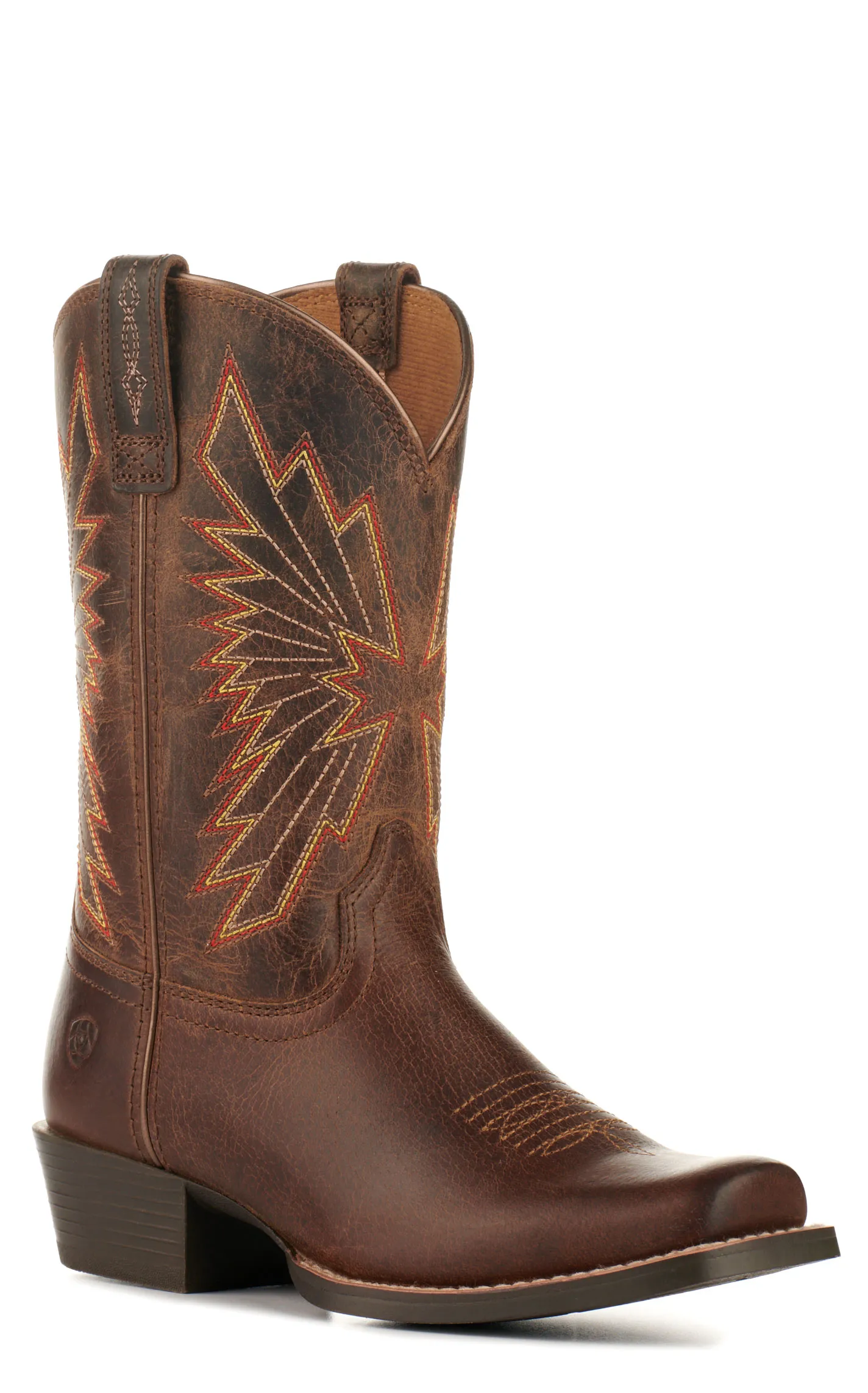 Ariat Kids' Decatur Honey Bee Brown Punchy Square Toe Cowboy Boots