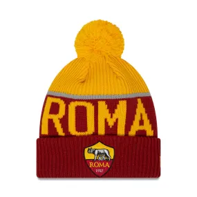 AS Roma Sport Dark Red Bobble Knit Beanie Hat