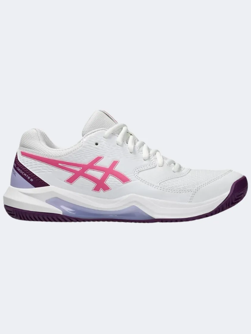 Asics Gel Dedicate 8 Women Running Shoes White/Dragon Fruit