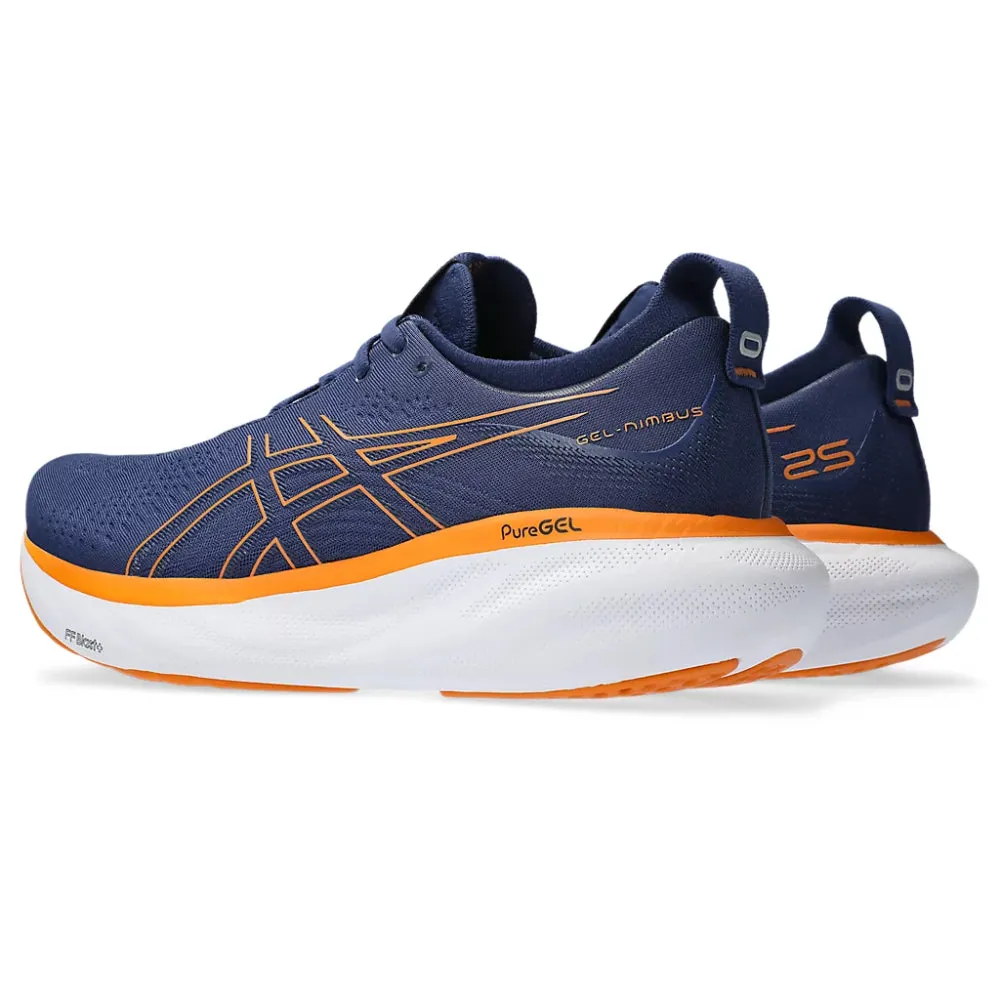 ASICS Men's Gel-Nimbus 25 Running Shoe (Deep Ocean/Bright Orange)