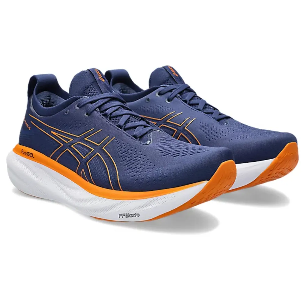 ASICS Men's Gel-Nimbus 25 Running Shoe (Deep Ocean/Bright Orange)