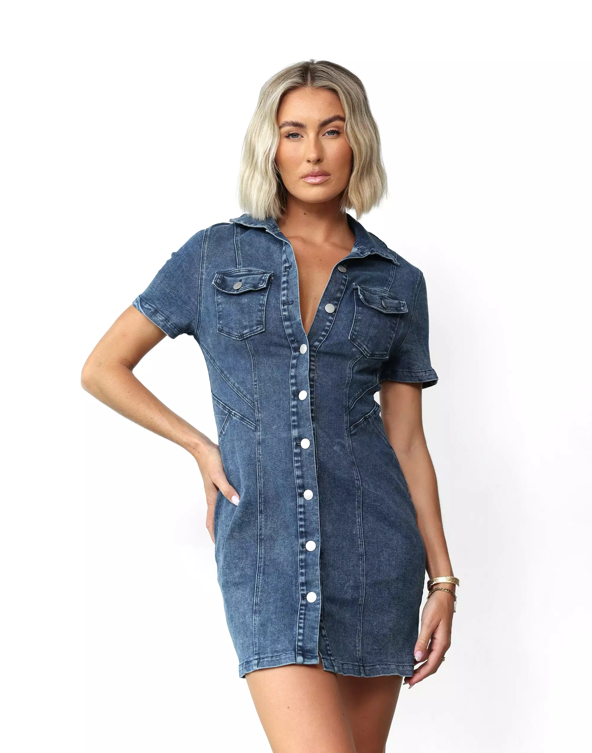 Autumn Mini Dress (Dark Denim)