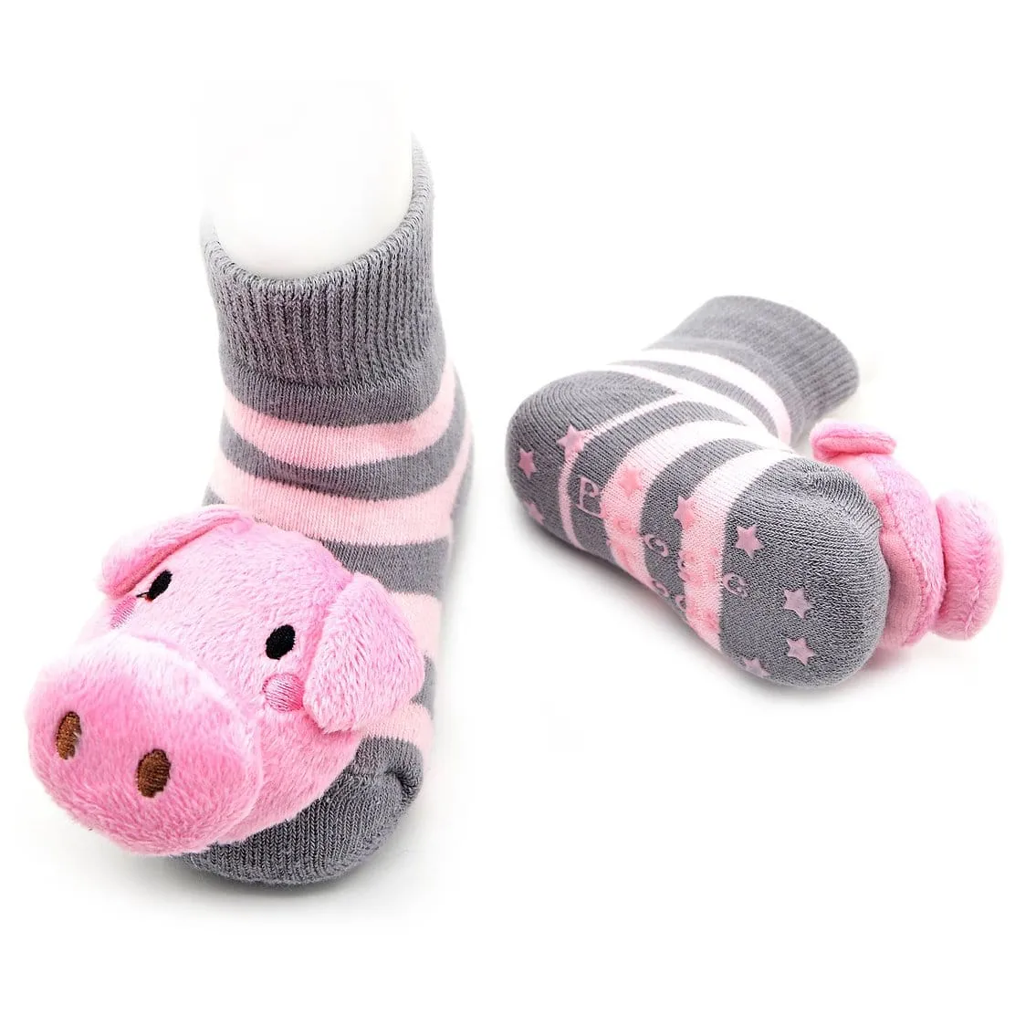 Baby Boogie Toes Rattle Socks - Pink Pig