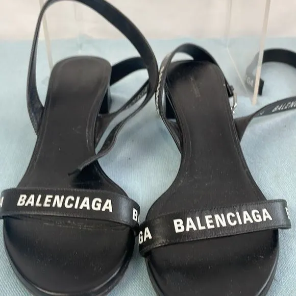 Balenciaga Black Cajone Slide Sandals