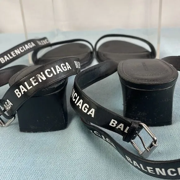 Balenciaga Black Cajone Slide Sandals