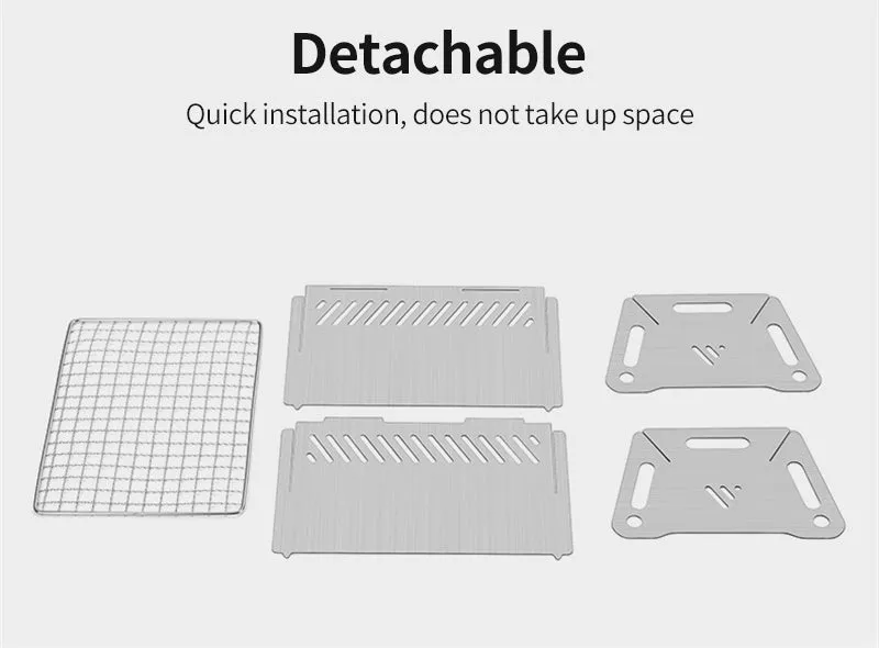 Barbecue de camping portable et pliable en acier inoxydable Into - Grill BBQ