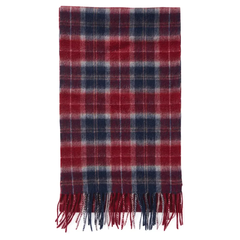 BARBOUR TARTAN SCARF & GLOVE GIFT SET MGS0018RE75 CRANBERRY