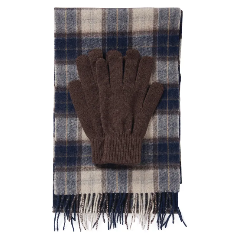 BARBOUR TARTAN SCARF & GLOVE GIFT SET MGS0018TN63 AUTUMN DRESS