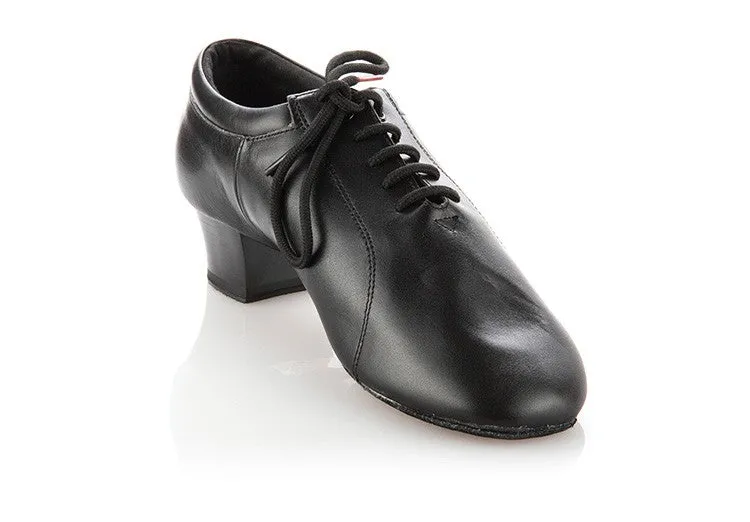 BD White Leather, Black Leather Men's Latin Dance Shoes with 1.8 inch Cuban Heel and Soft Sole BD419_sale