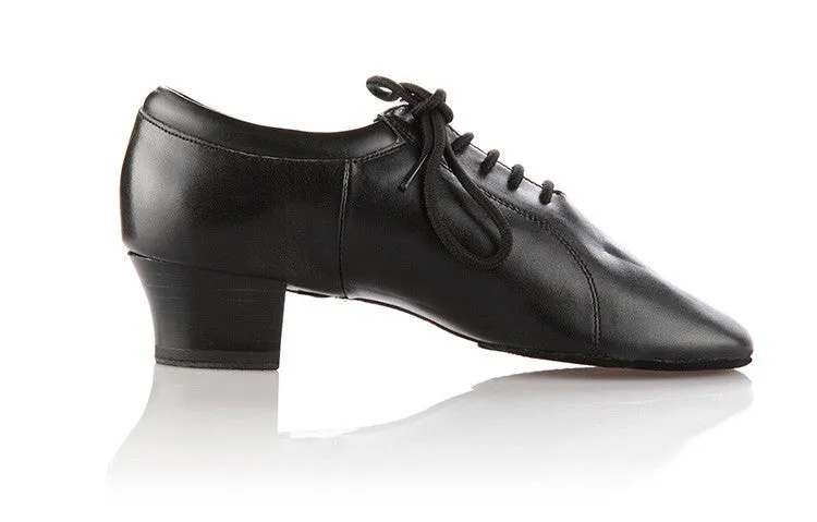 BD White Leather, Black Leather Men's Latin Dance Shoes with 1.8 inch Cuban Heel and Soft Sole BD419_sale