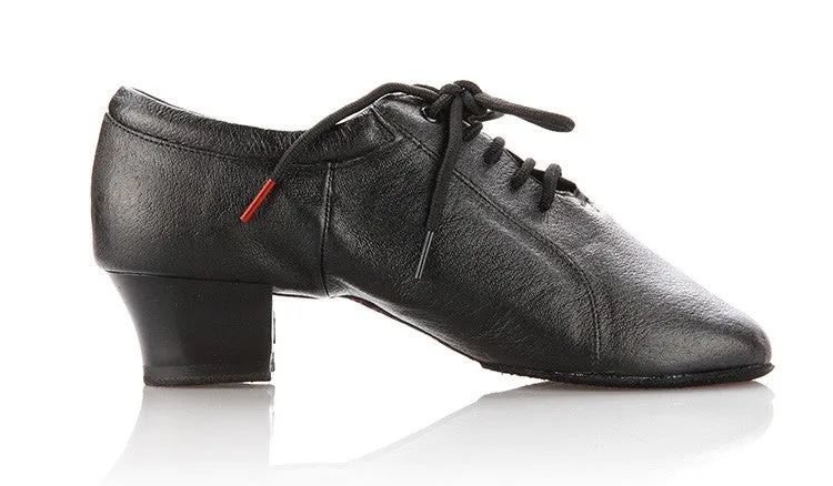 BD White Leather, Black Leather Men's Latin Dance Shoes with 1.8 inch Cuban Heel and Soft Sole BD419_sale