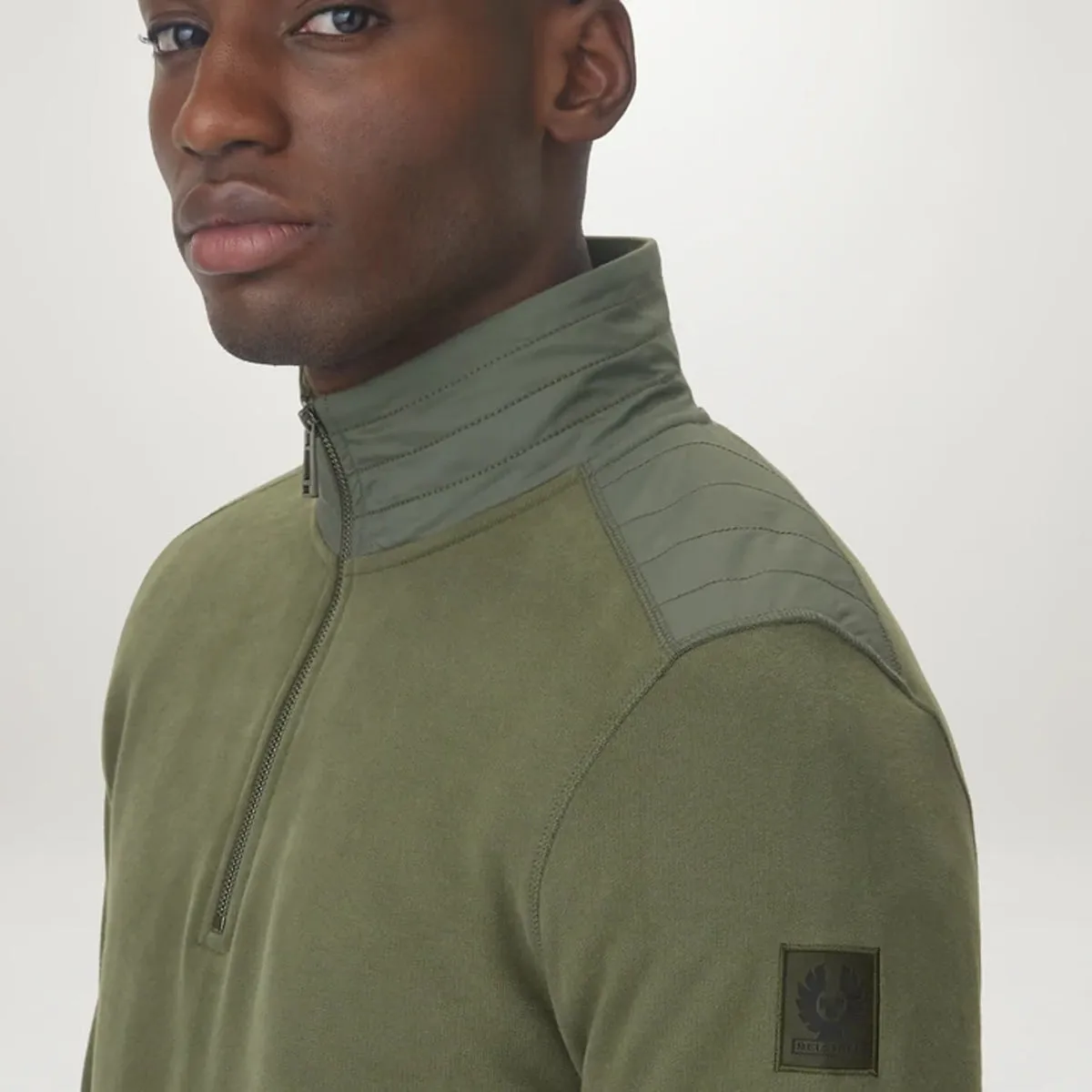 Belstaff - Jaxon Quarter Zip in Pewter Green