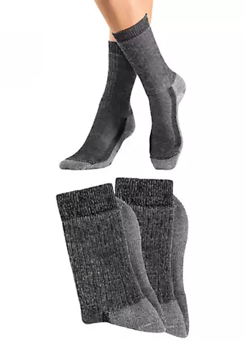 Bench Pack of 2 Wool Blend Ankle Socks | Grattan