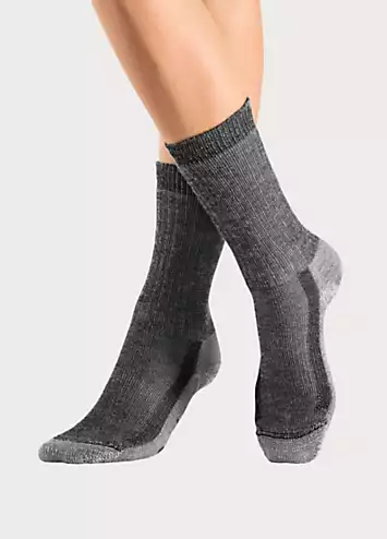 Bench Pack of 2 Wool Blend Ankle Socks | Grattan