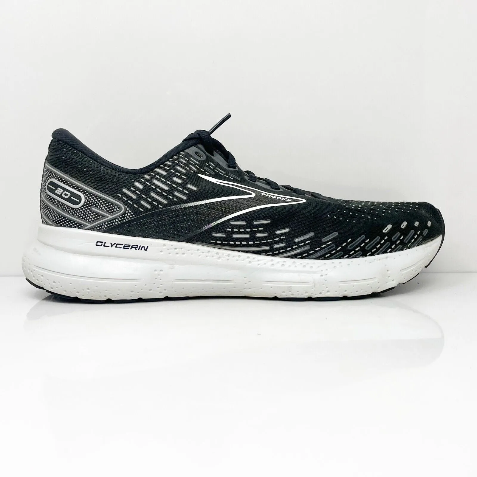 Brooks Mens Glycerin 20 1103821D059 Black Running Shoes Sneakers Size 10.5 D