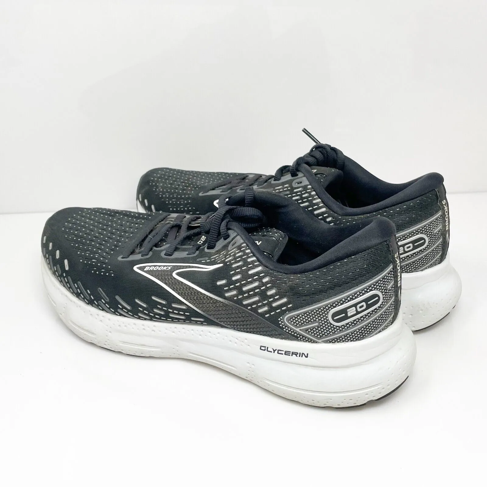 Brooks Mens Glycerin 20 1103821D059 Black Running Shoes Sneakers Size 10.5 D