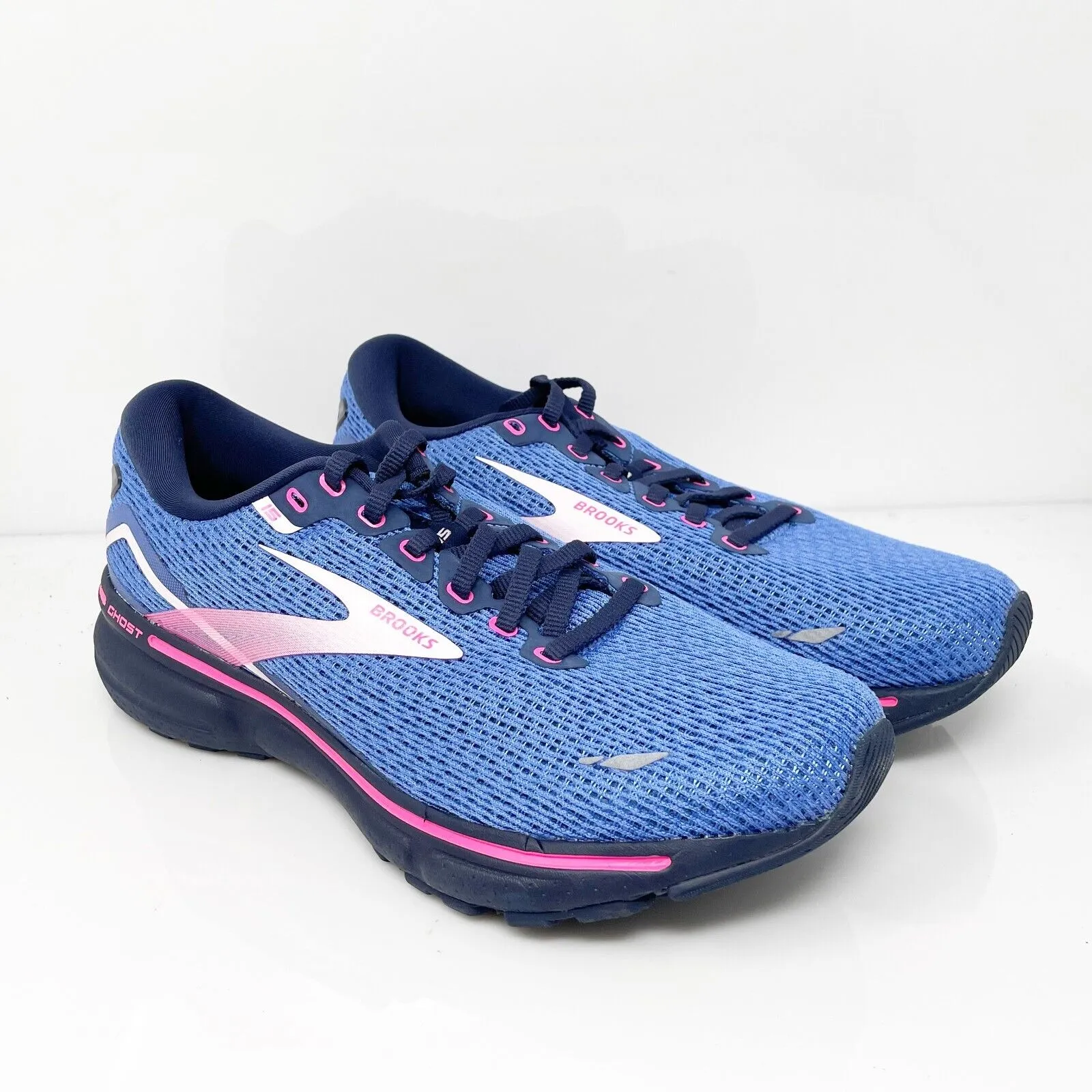 Brooks Womens Ghost 15 1203801B469 Blue Running Shoes Sneakers Size 9.5 B