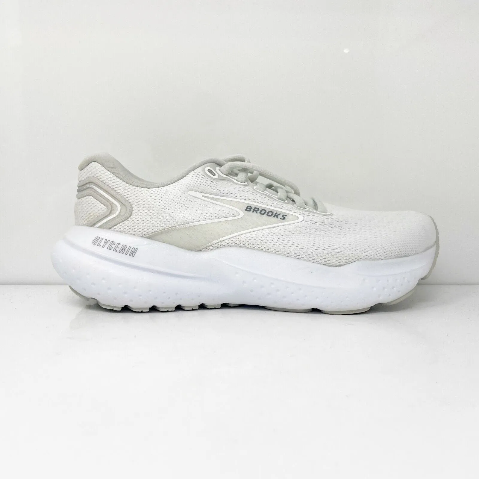 Brooks Womens Glycerin 21 1204081B151 White Running Shoes Sneakers Size 6.5 B