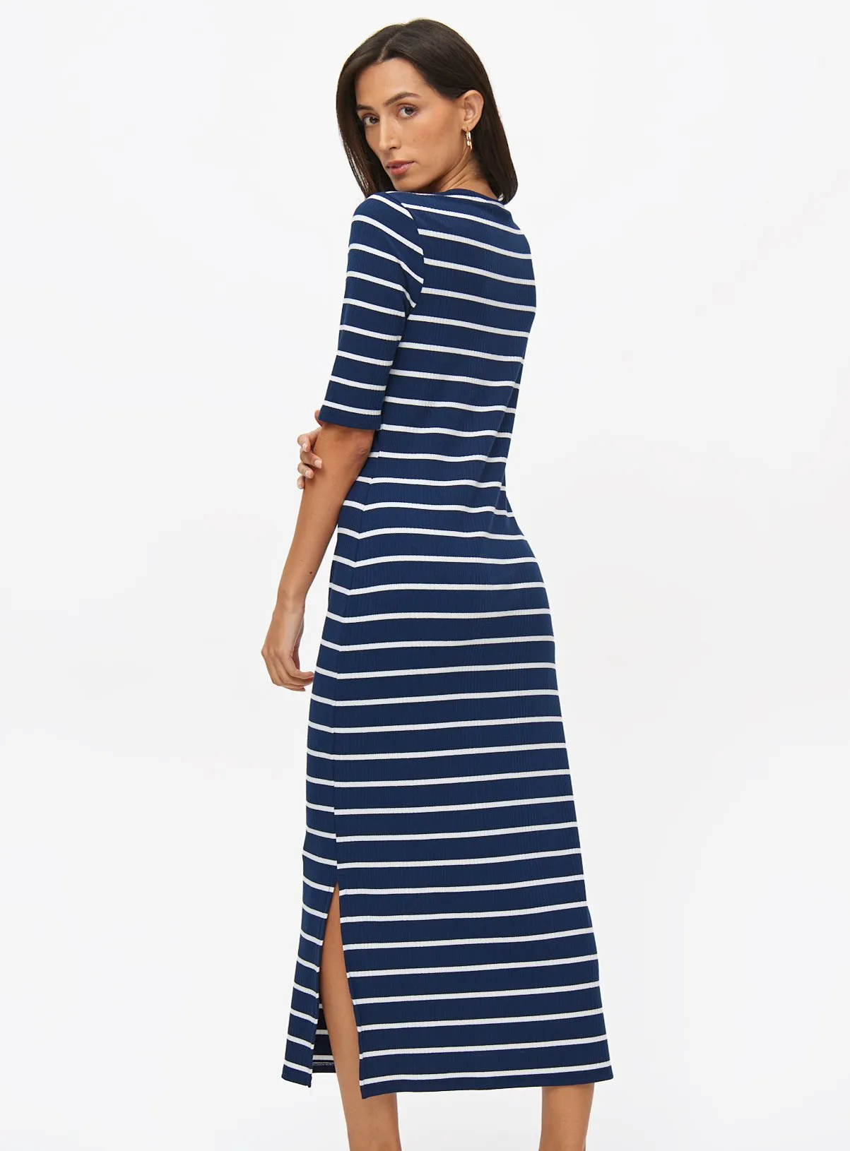 Buy Navy Stripe Midaxi Column Dress 22 | Dresses | Tu