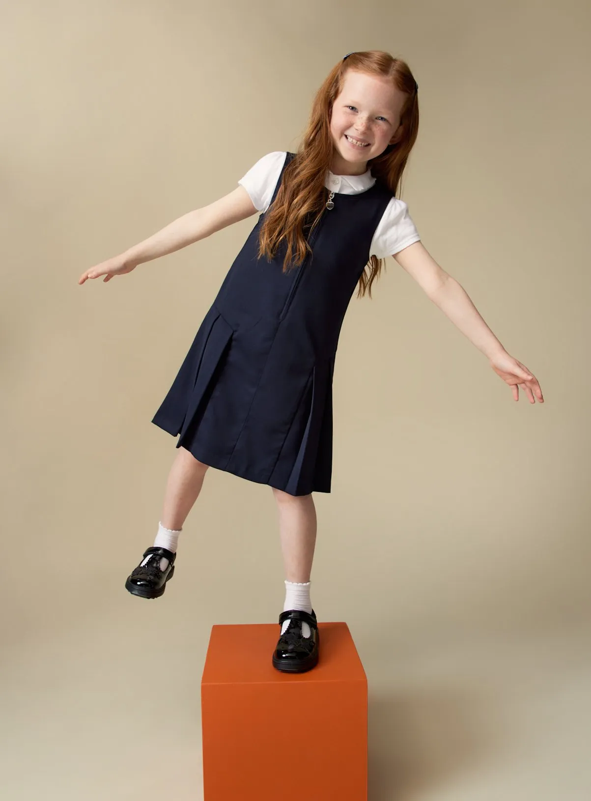 Buy Navy Zip-Through Pinafore 4 Pack 12 years | School dresses | Tu