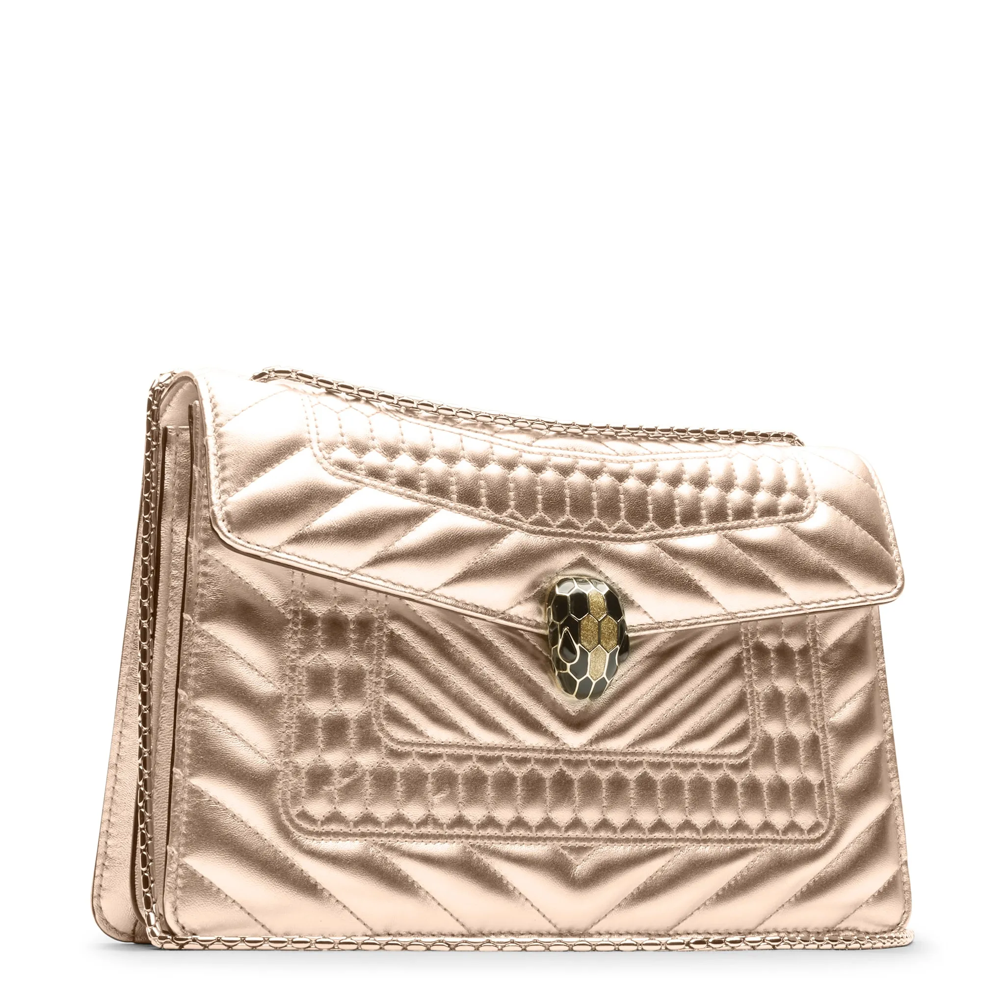 Bvlgari Serpenti Nappa Leather Bag Gold