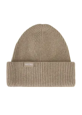 Cashmere and wool beanie NIANI in BEIGE