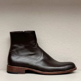 Chelsea Boot- Side Zip/ Dark brown leather/ leather sole