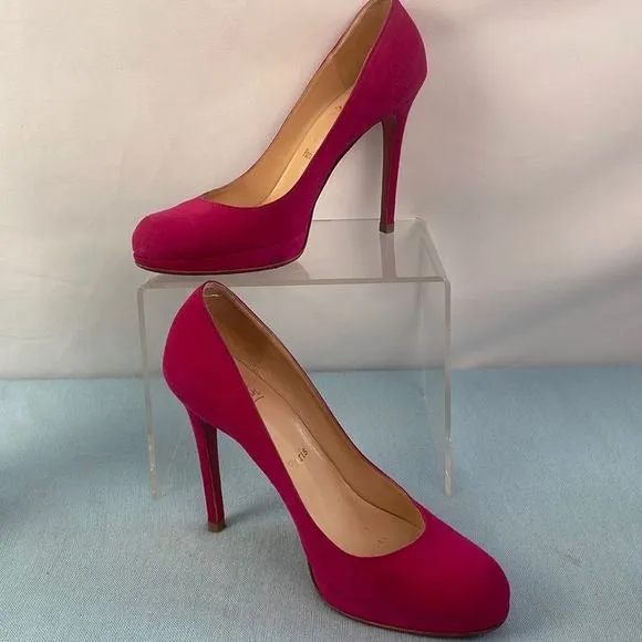 ChristianLouboutin Pink Suede Platform Pumps As Is Shoes