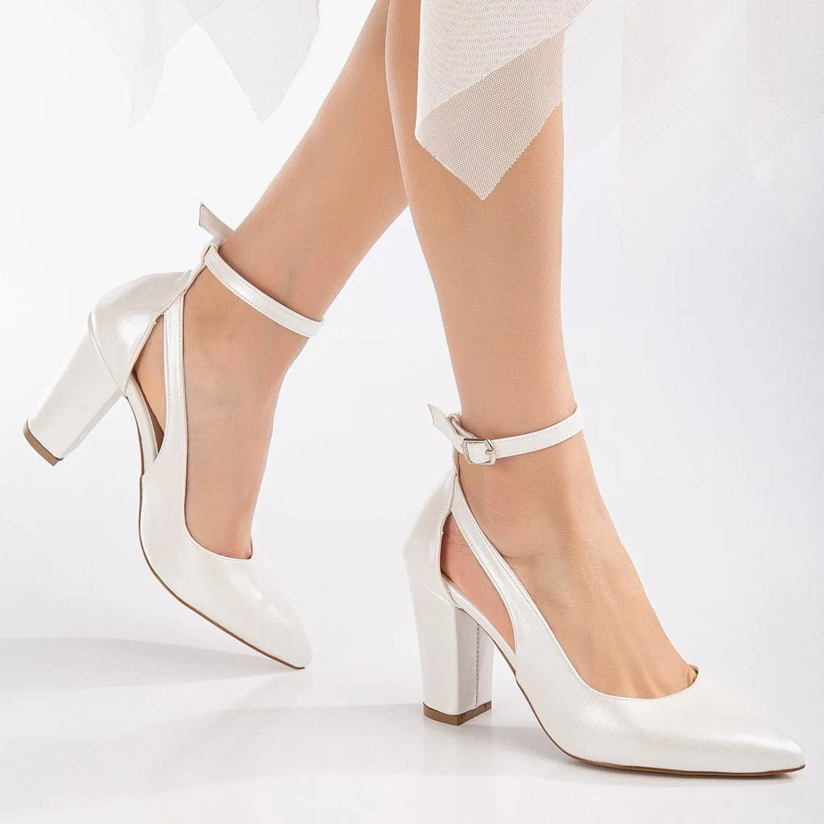 Colette Vegan Leather Wedding Shoes | Ivory