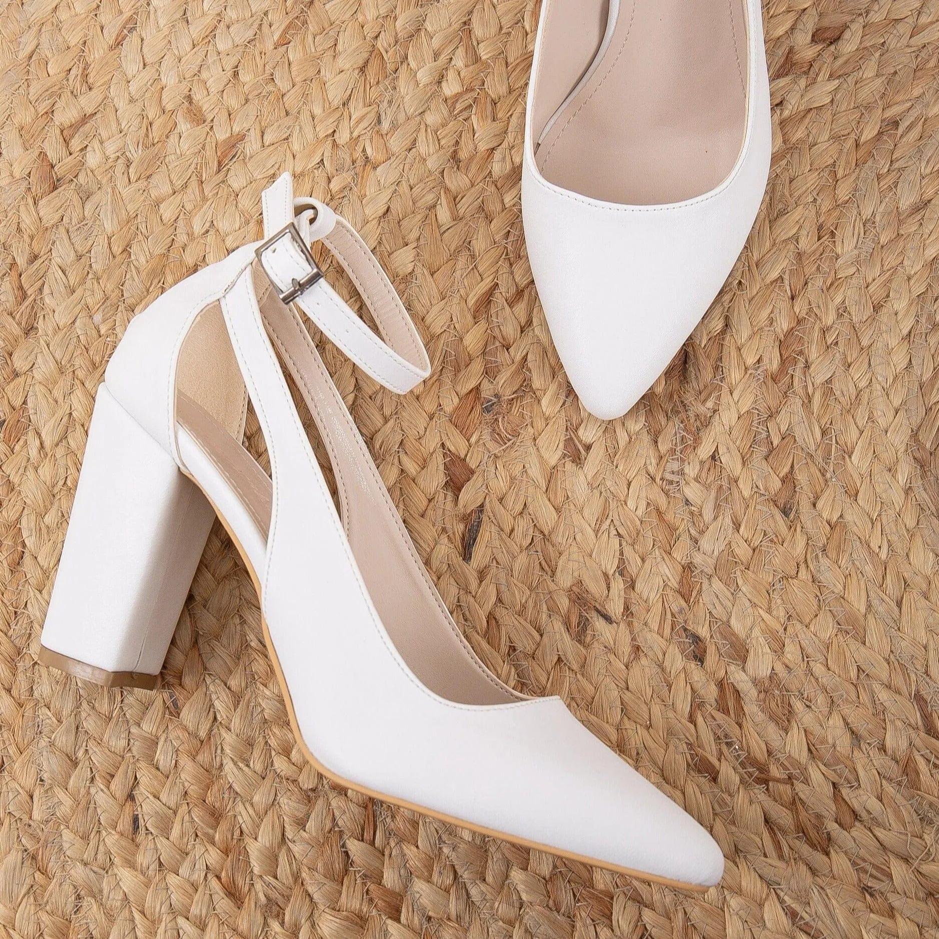 Colette Vegan Leather Wedding Shoes | White