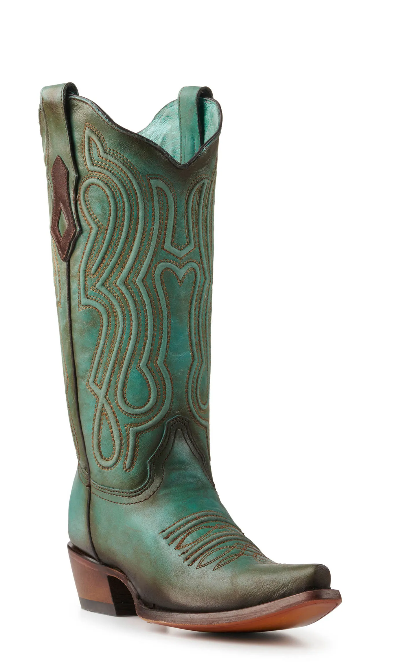 Corral Women's Antique Turquoise Snip Toe Cowboy Boots