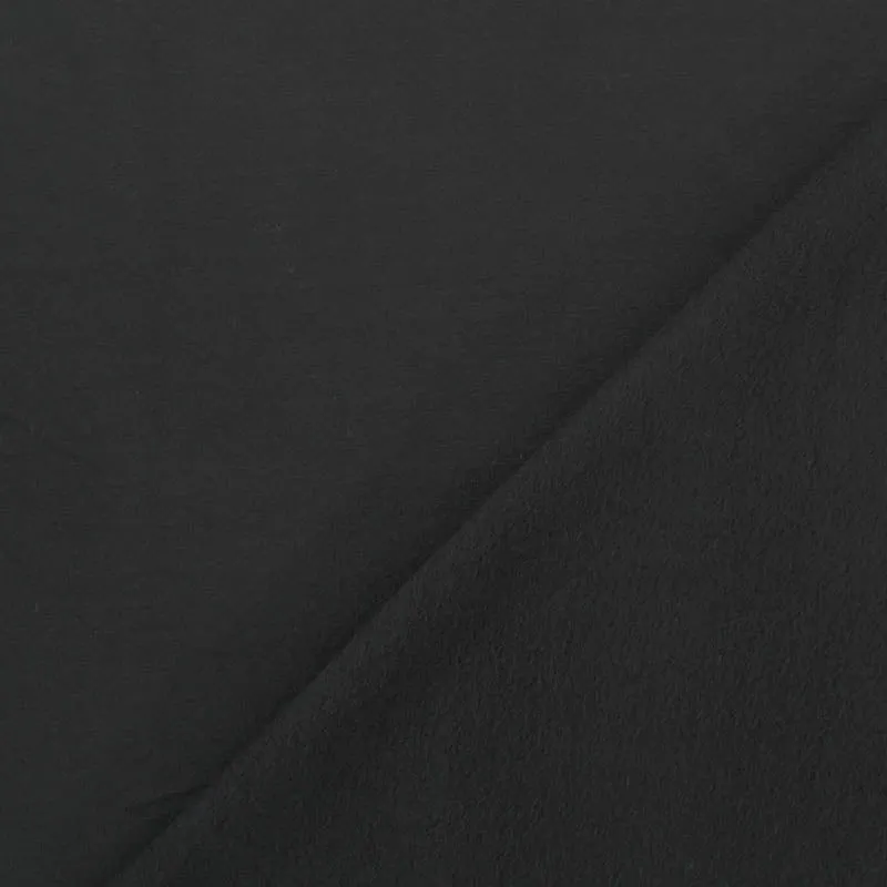 Cotton Elastane Brushed Back Sweatshirt - Black