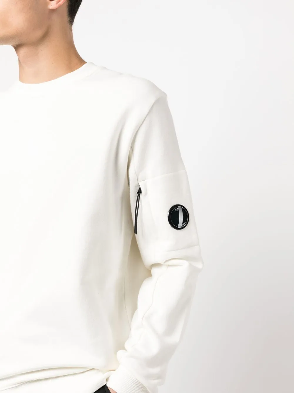 CP Company Sweat Diagonal raised fleece Gauze white