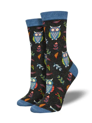 Cute Hoot Charcoal women's