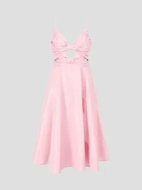 Dayanara Pink Bow-Front Midi Dress