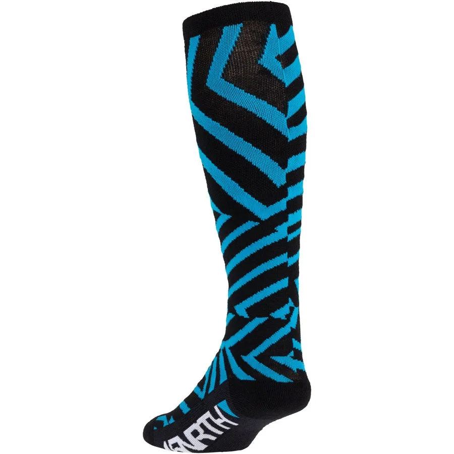 Dazzle Midweight Knee Wool Bike Socks - Blue