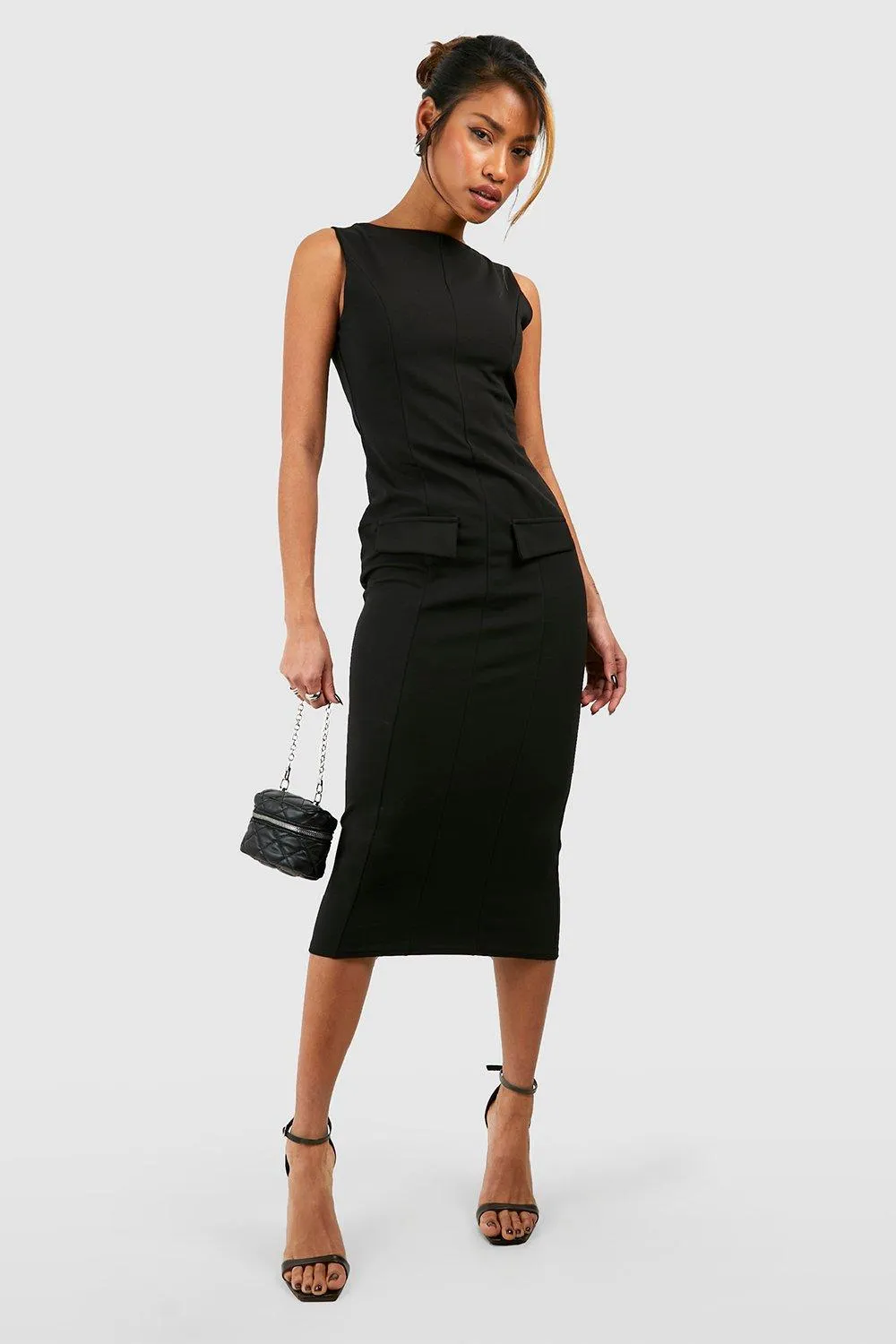 Dresses | Crepe Slash Neck Midi Dress | boohoo