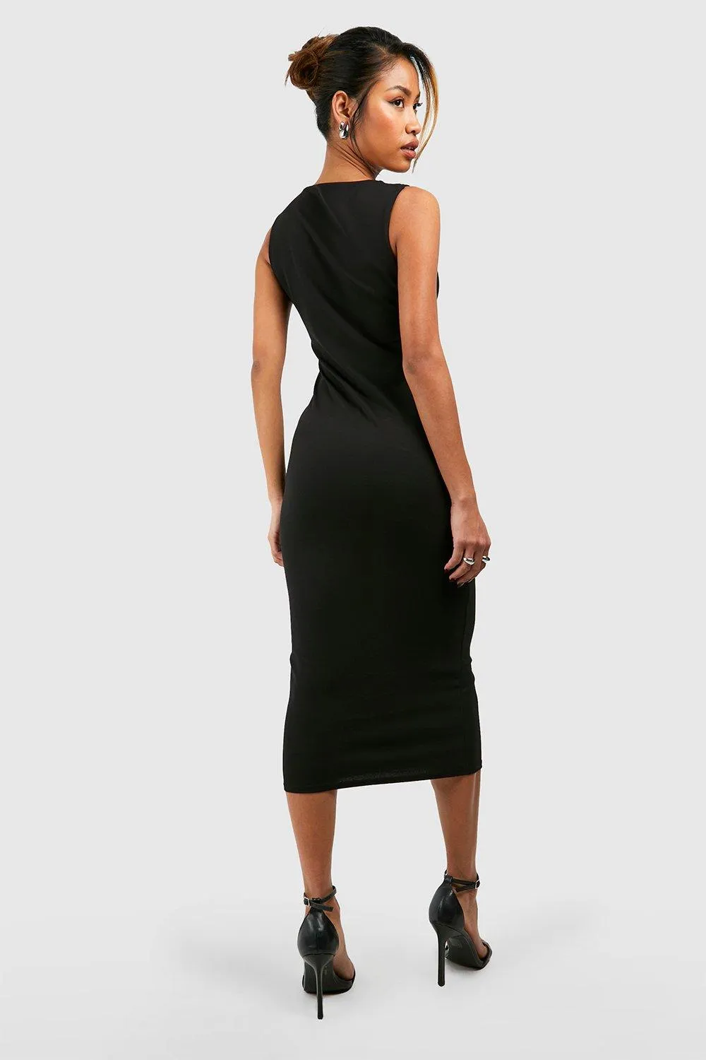 Dresses | Crepe Slash Neck Midi Dress | boohoo