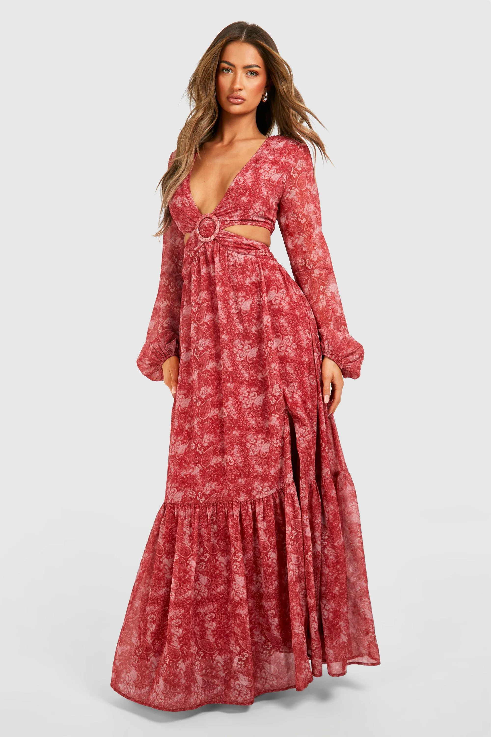 Dresses | Paisley Print Cut Out Maxi Dress | boohoo