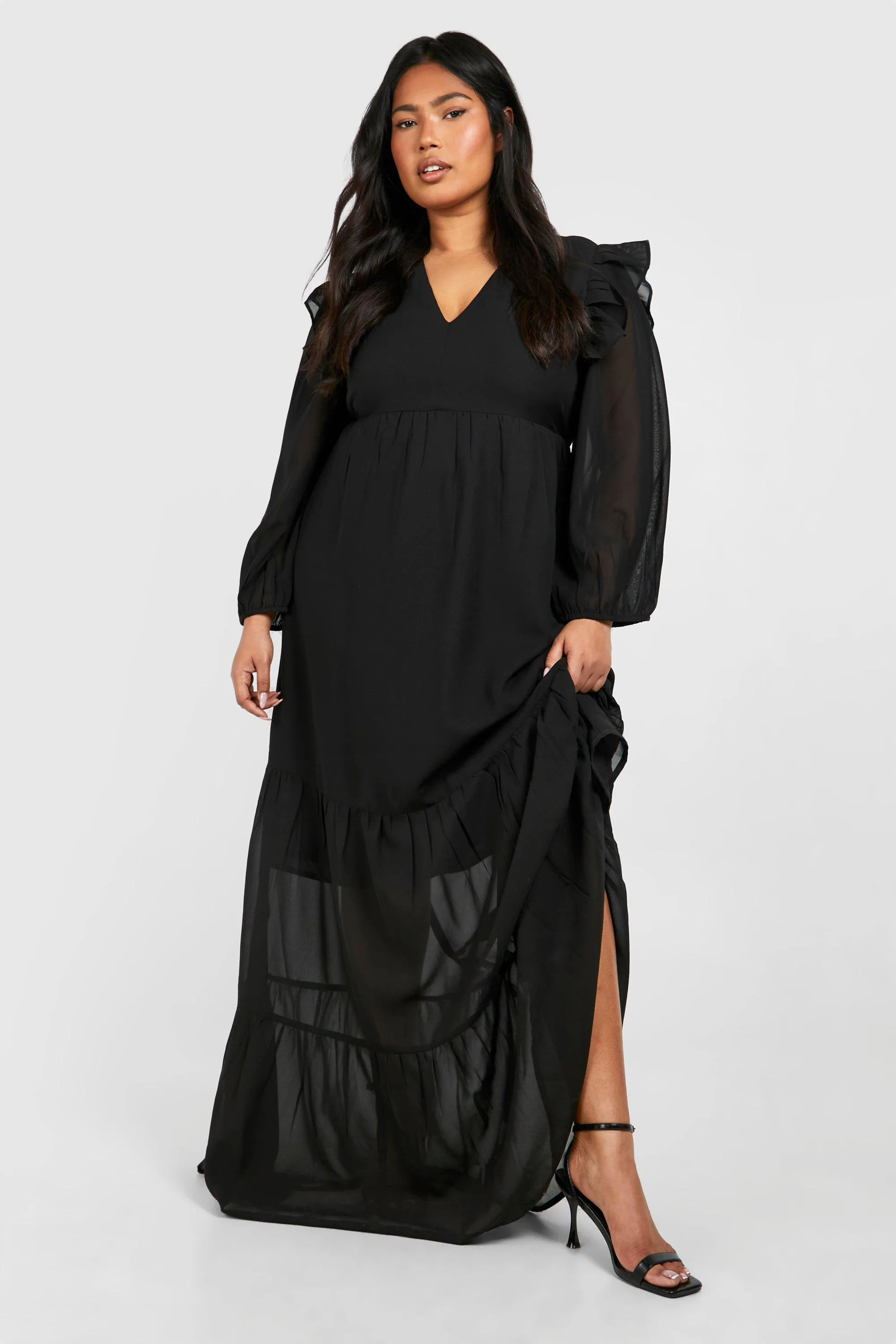 Dresses | Plus Chiffon Volume Sleeve Smock Dress | boohoo