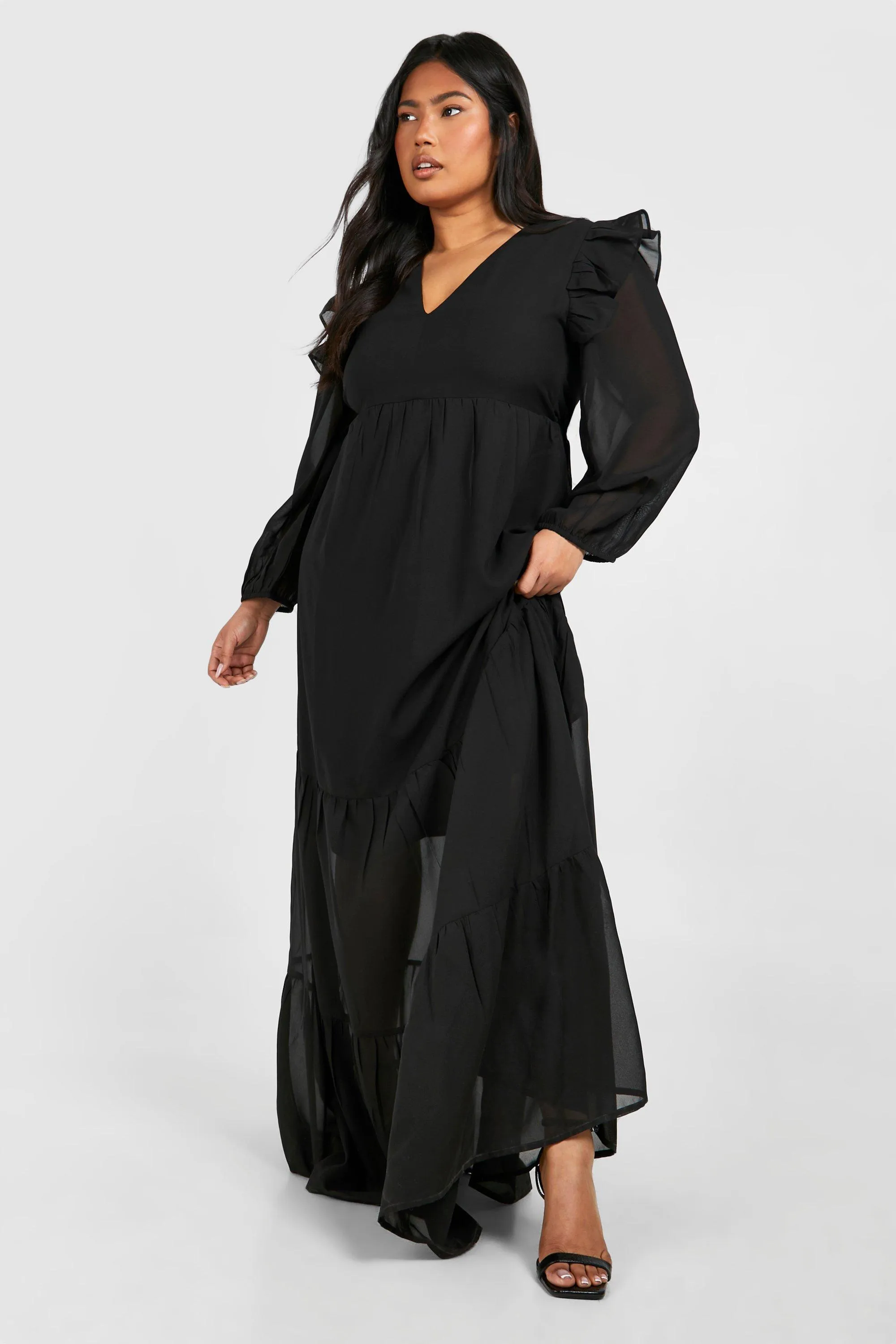 Dresses | Plus Chiffon Volume Sleeve Smock Dress | boohoo